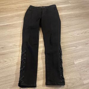 CI Sono black high rise denim jeans with laced up side size 3/26